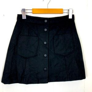 NWT Zara Wool Button Up Mini Skirt Sz XS